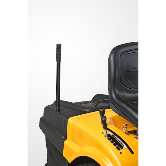 CubCadet LT2-NR92 13AB71BE603 lawn tractor rear section, photo showing seat and control levers, white background.