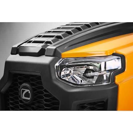CubCadet 13AB78BY603 LT2-NS92 mower close-up, showing headlight and grille, front angle.