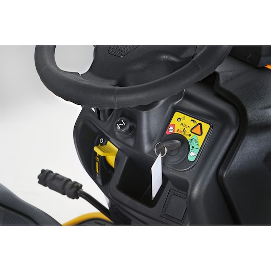 CubCadet LT3-PR105 SKU 13AJ71BN603 ride-on mower control panel close-up on white background.