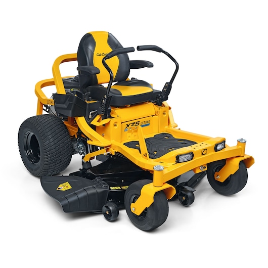 CubCadet 17AIEAC3603 zero-turn riding mower, yellow and black, front angle on white background.