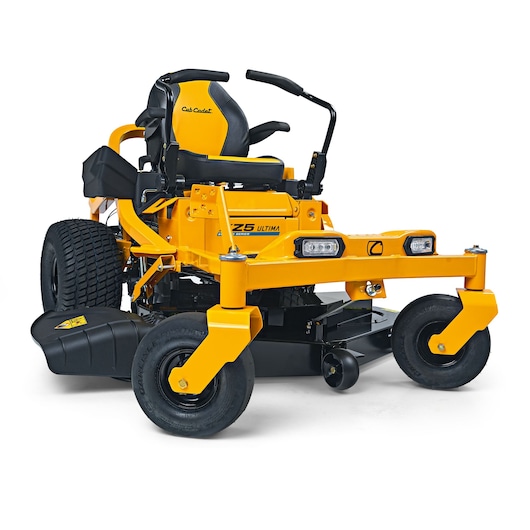 CubCadet 17AIEACL603 zero-turn lawn mower, yellow and black, front angle on white background.