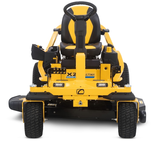 CubCadet 17AIGBYN603 zero-turn riding mower, yellow and black, front angle on white background.