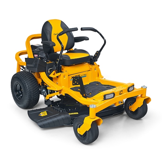CubCadet 17BAEACS603 zero-turn yellow and black riding lawn mower, front angle on white background.
