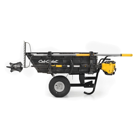 Arnold 19A40030OEM lawn dethatcher and sweeper, side view on white background.