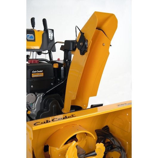 CubCadet 31AY5EVX603 snow blower side view, showing chute and auger details.