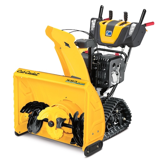 CubCadet 31AY7EVZ603 snow blower, yellow and black, front angle on white background.