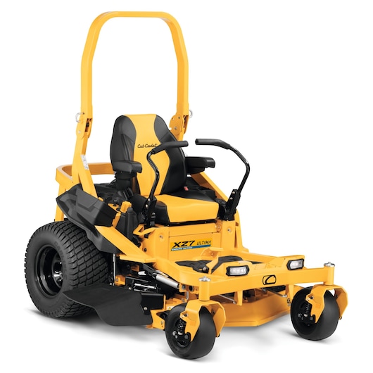 CubCadet XZ7-L122-ULTIMA SKU 47AIAAA6603 zero-turn yellow riding mower, front angle on white background.