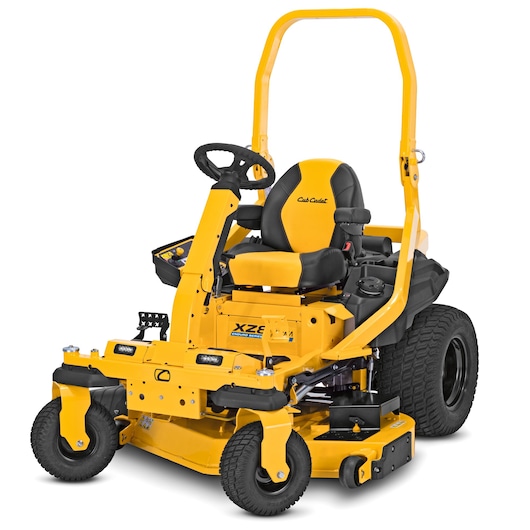 CubCadet 47AICAB6603 zero-turn riding mower, yellow and black, front angle, with roll bar and padded seat.