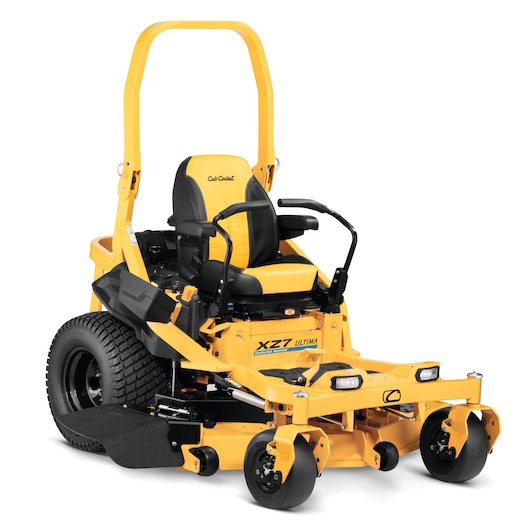 CubCadet 47ATAHA8603 XZ7-L152i-ULTIMA zero-turn mower front angle, yellow and black, white background.