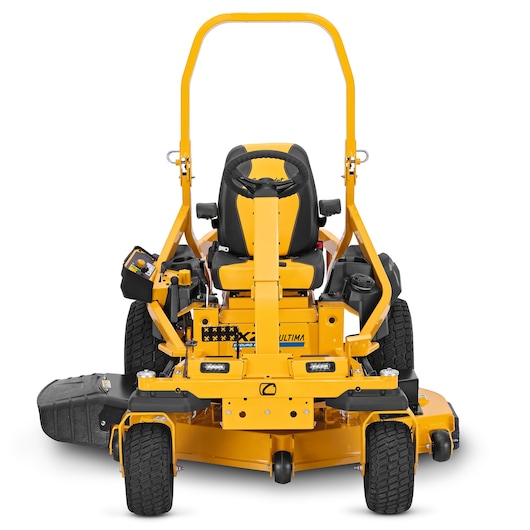 CubCadet 47ATCAB7603 zero-turn lawn mower, yellow and black, rear angle on white background.