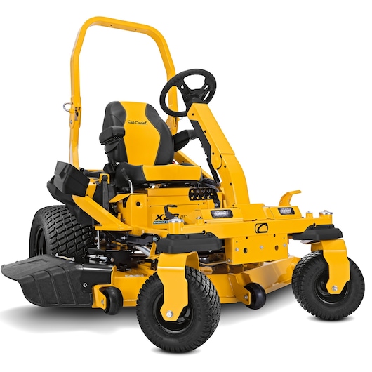 CubCadet 47ATCAB7603 yellow zero-turn mower photography, front angle on white background.