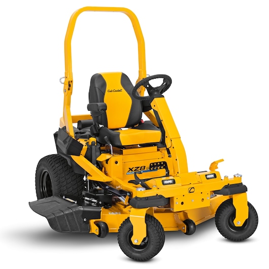 CubCadet 47ATCAB7603 zero-turn riding mower, yellow and black, front angle on white background.