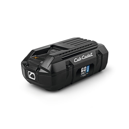 CubCadet 49AP601-603 black 60V lithium-ion battery, angled view on white background
