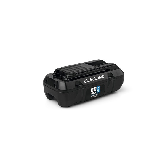 CubCadet 49AP601-603 black 60V lithium-ion battery, angled view, product photography on white background.