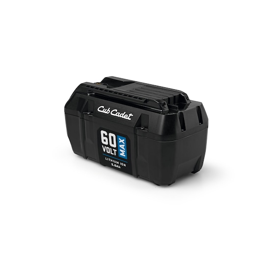 CubCadet 49AP602-603 60V Max lithium ion battery, black, angled product photo on white background.