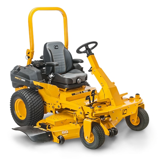 CubCadet 53BIHJUV603 zero-turn riding mower, yellow, side angle on white background.